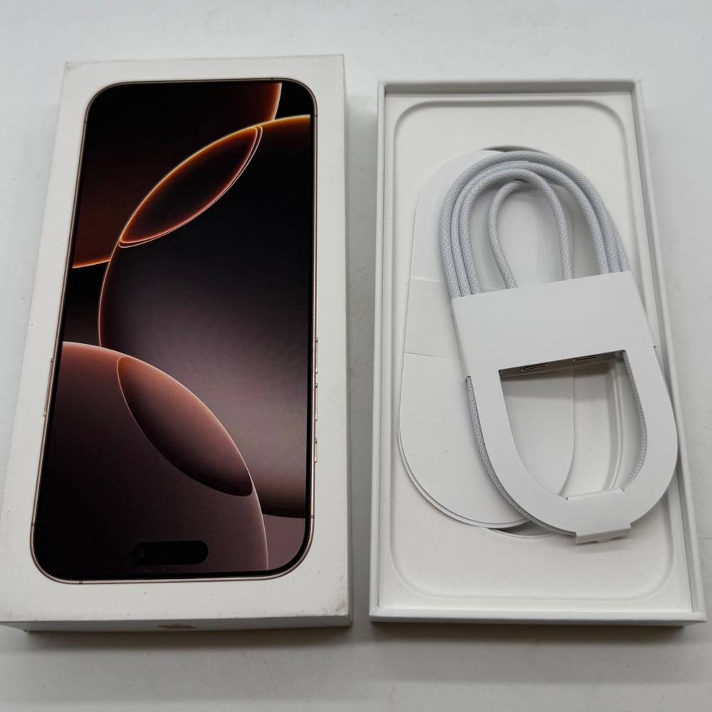 Apple iPhone 16 Pro Max Desert Titanium 256GB Empty Box & USB-C Cable A3084